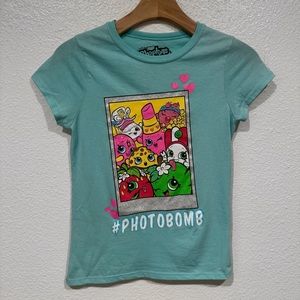 kids shopkins blue photobomb graphic short sleeve t shirt top